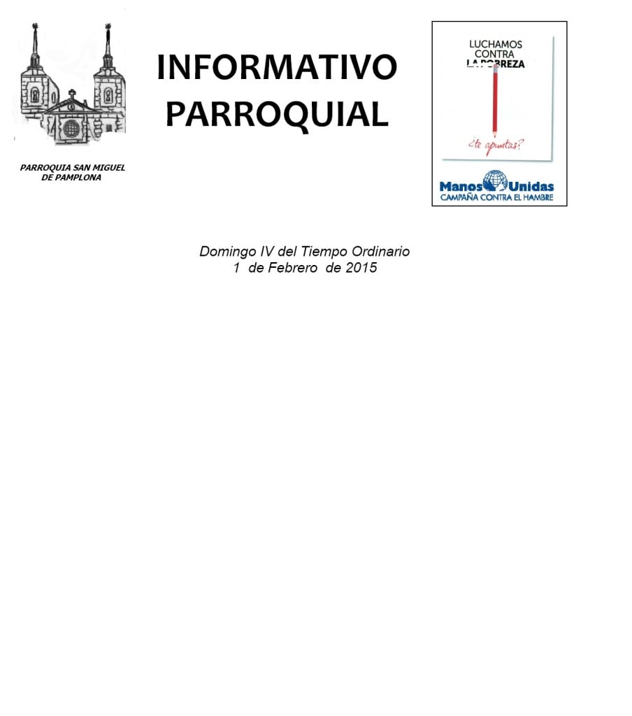 INFORMATIVO PARROQUIAL 1 FEBRERO