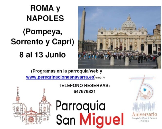 PEREGRINACION ROMA Y NAPOLES